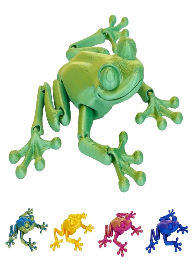 YOUNEEDFUL 2025 3D Printed Frog Model Cute New 3D Printed Animal Model Lifelike Office Supplies Creative Decoration (Green) - Image 1